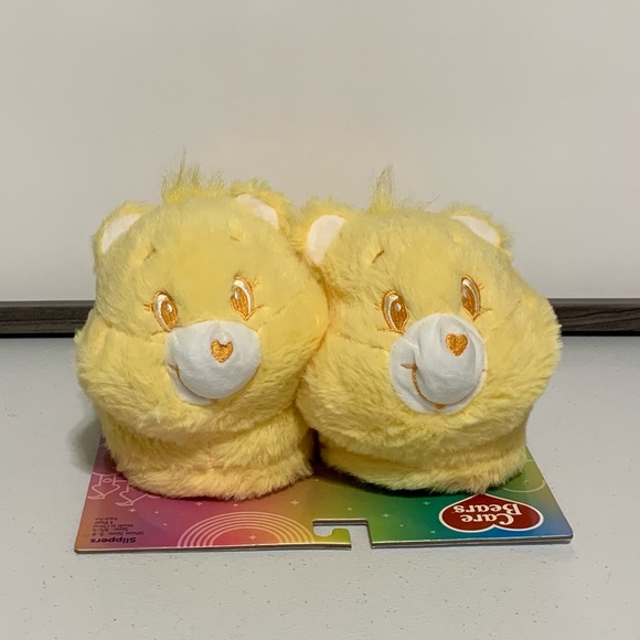 Care Bears™ Yellow Puffy Slippers-Size XS-S (5-6) New - Picture 1 of 10